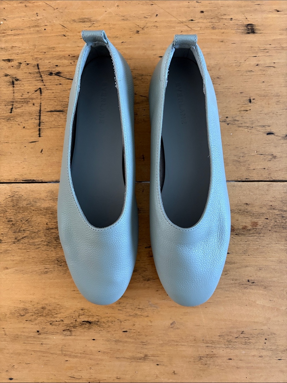 Everlane The Day Glove Women’s Leather Ballet Flats in Sage Green US 9 Like New
